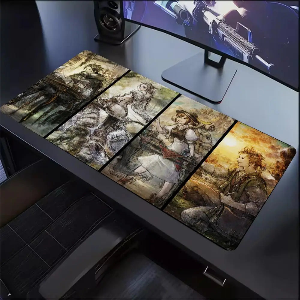Octopath Traveler Campfire Companions Desk Mat